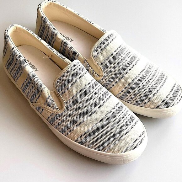 NEW STRIPED SLIP ON SNEAKERS - Picture 1 of 11